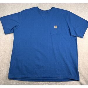 Carhartt Relaxed Fit Pocket T-Shirt Men's Size 3XL Blue Logo Heavyweight TK5712